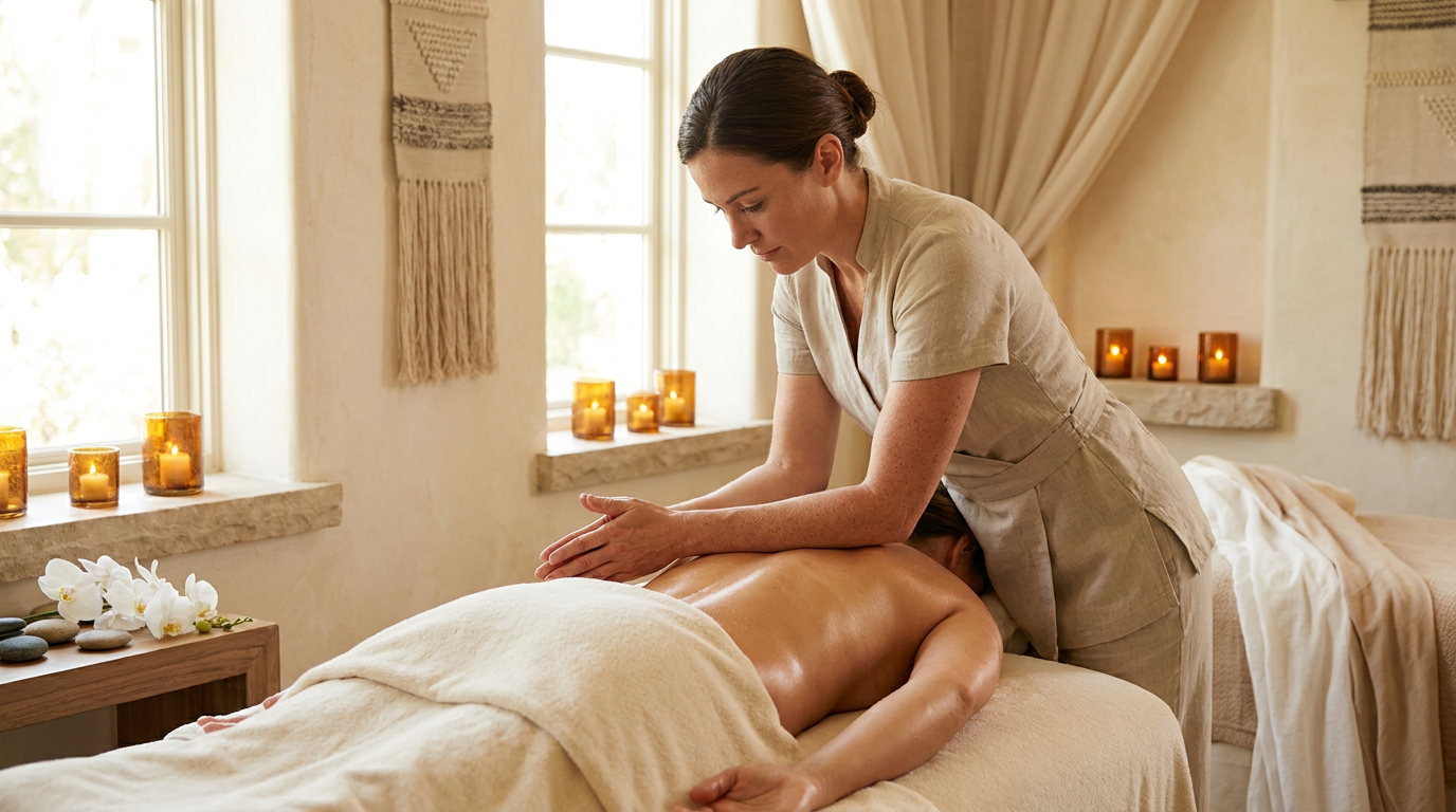 Deep Tissue Massage treatment at a luxury day spa